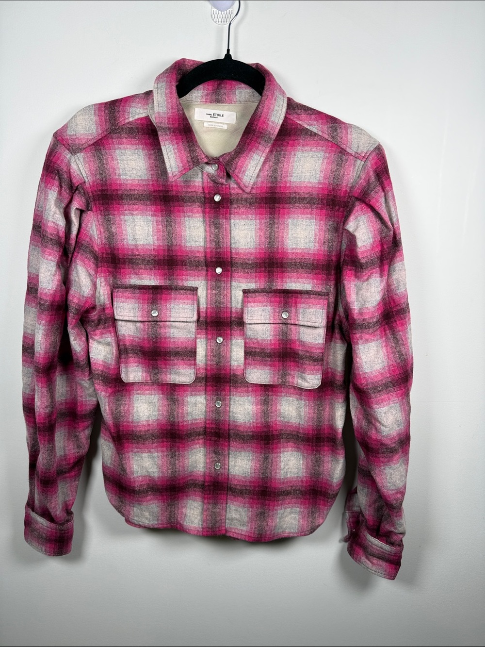 ISABEL MARANT ETOILE | Reosi Puff-Sleeve Shirt Plaid Print Size FR38/US6 - Picture 2 of 6